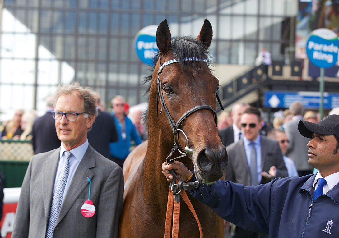 Roger Charlton with Al Kazeem after his victory at the Curragh in May