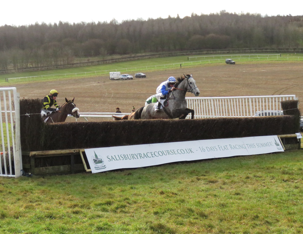 5-year-old mare CHELTENHAM MATI under Zac Baker on her way to win the second race by six lengths 